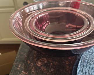 Purple vision ware mixing bowls