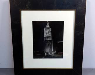 Kansas Citys AT&T Building Downtown Framed And Matted Photo, 18" x 16" 