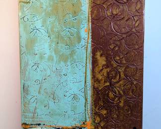 Oris "Abstraction II" Mixed Media Painting, 24" x 15" 
