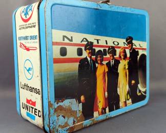 Airline Advertising Lunchbox Featuring National, United, Lufthansa & More 
