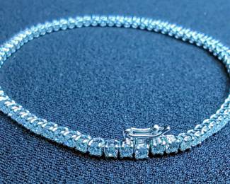 Diamond and 18K White Gold Tennis Bracelet