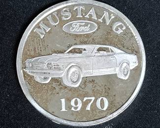 Ford Mustang 1970 35th Anniversary 1 Troy Ounce Fine Silver Round 