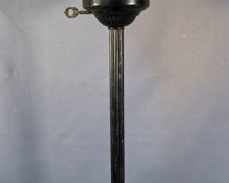 Vintage Ribbed Glass Globe Table Lamp 