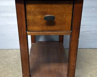 Side Table with Faux Stone Top and Drawer 