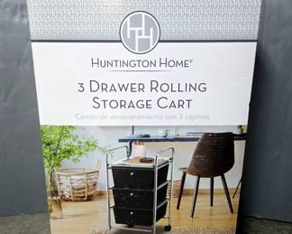 Huntington Home 3-Drawer Rolling Storage Cart 