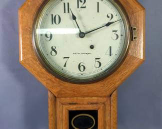 Seth Thomas Octagonal Wood Case Wall Clock 