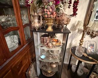 Silverplate, china, crystal