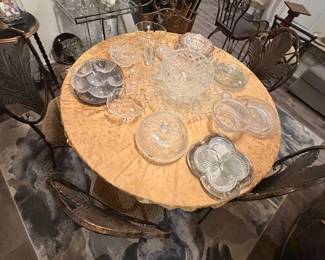 Crystal, glass, vintage punch bowl