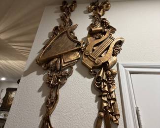 Nice pair musical gold gilt decor
