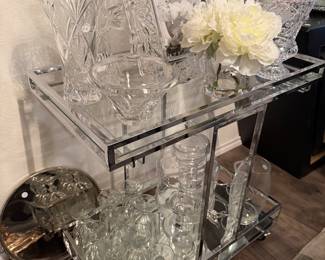 Great chrome tea or cocktail cart