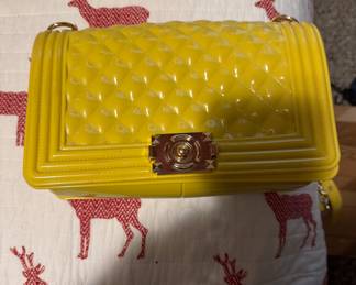 One of several retro PVC purses