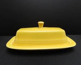Vintage "Sunflower Yellow" Fiesta Lidded Butter Dish