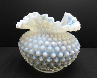 Beautiful Fenton Hobnail French Double Crimped Vase