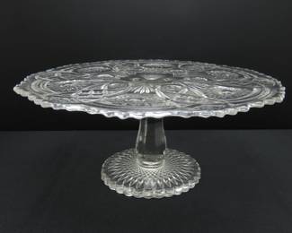 Vintage Imperial Glass "Fashion Clear" Round Cake Stand