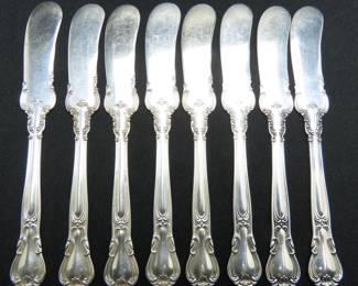Lot of 8 Gorham "Chantilly" Sterling Silver Flat Handled Butter Spreaders - 208g