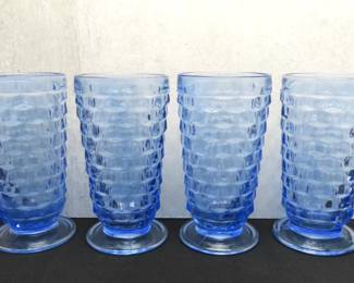 Whitehall Light Blue Straight Rimmed Iced Tea Glasses