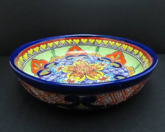 Beautiful Mexican Talavera Pottery Serving Bowl