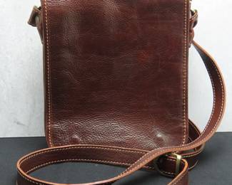 Men's Leather Cross Body Bag - Made in Italy