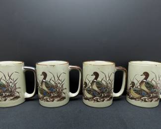 Lot of 4 Vintage Otagari "Duck" Coffee Mugs