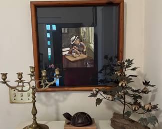 David Taylor original watercolor.                                                 iron cotton sculpture