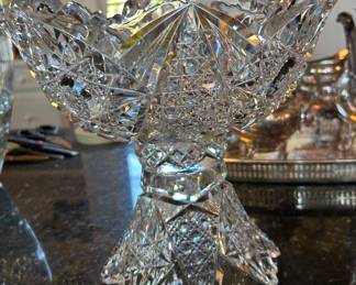 Beautiful brilliant cut glass punch bowl