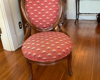 Upholstered and wood side chair