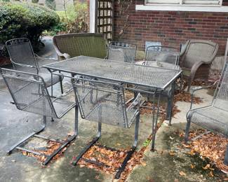 Meadowcraft table and chairs, wicker furniture 