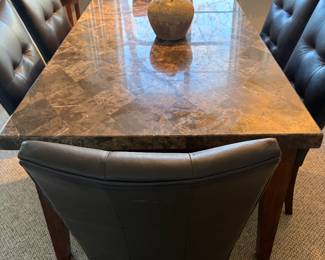 Beautiful Marble Top Dining Table with Six Chairs