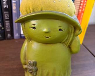 Vintage Musetta Large Green Ceramic Pin Cushion 