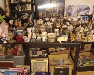 over 500 beanie babies, mint condition, $2 after 50% off, 100s of nick knacks, porcelain figurines, etc.