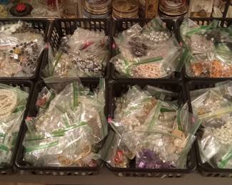 1000s of pieces of vintage costume jewelry.