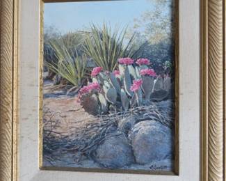 Signed, Florence Sackett Desert Landscape Painting