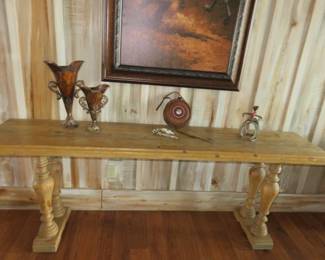 Rustic Farmhouse Solid Wood Console Foyer Table