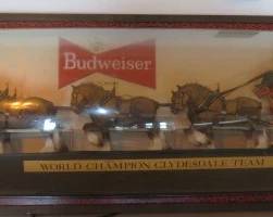 Vintage Budweiser Encased World Champion Clydesdale Team Sign