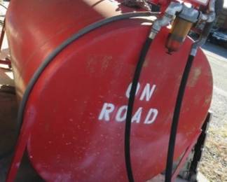 Red Above -Ground Fuel Storage Skid Tank w/ a Transfer Pump