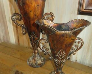 Vintage Decorative Metal Vases
