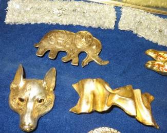 Gold Tone Fox Head Belt Buckle