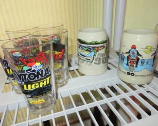 Daytona Budweiser & Nascar Collectible Beer Glasses/Steins