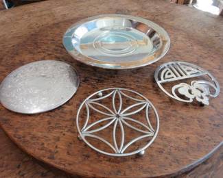 Silver Plated Trivets, Cake Stand