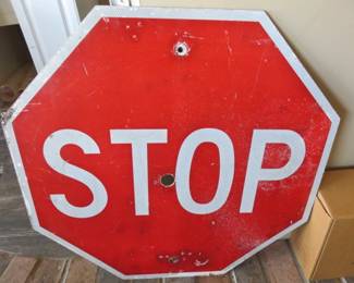 Vintage Metal Stop Sign