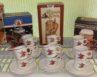 Vintage Anheuser-Bush Porcelain Coffee/Teacup & Saucers/Mugs