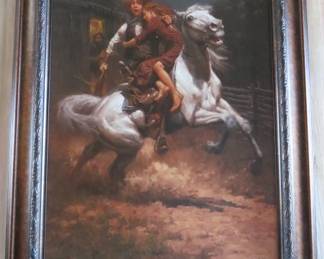 Andy Thomas Hand Signed and Numbered Timeless Edition Canvas giclee: "Johnny Saved the Girl"