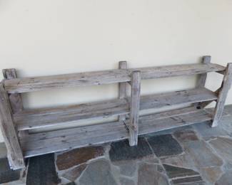 Rustic Reclaimed Wood 3 Tier Standing Shelf