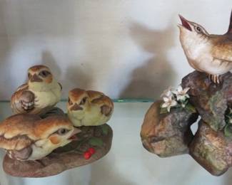 Boehm "Baby Grouse" & Boehm "Jenny Wren" Porcelain Figurines