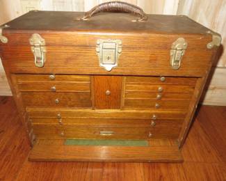 Vintage H. Gerstner & Son Wooden Machinist Tool Chest