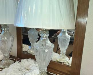 PAIR OF GENUINE LEAD CRYSTAL TABLE LAMPS