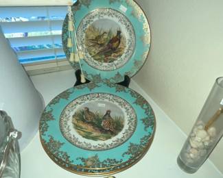 SET OF QUAIL / PHEASANT PLATES