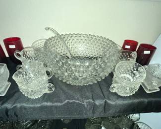 EXCELLENT "DUNCAN MILLER" BUBBLE HOBNAIL PUNCH SET