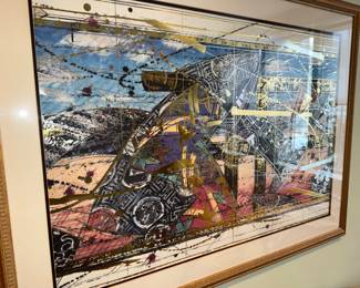 Mixed Media Litho William Gatewood “Abstract colotype with foil” according to client $170 for it at auction in 1990.