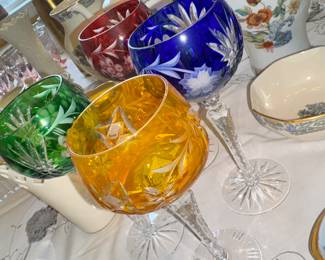 Bohemian or Czech Cut Crystal wineglasses